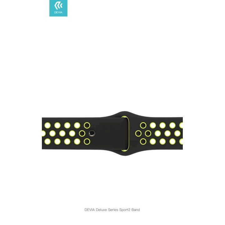Silikoninė apyrankė Apple Watch 42/44/45/49 mm, juoda/geltona