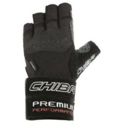 Sportinės treniruočių pirštinės su riešo atrama CHIBA Premium Wristguard 42126, juodos
