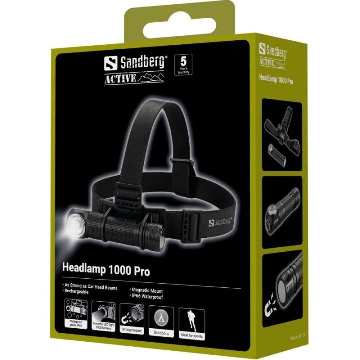 Sandberg Headlamp 1000 Pro įkraunamas žibintuvėlis