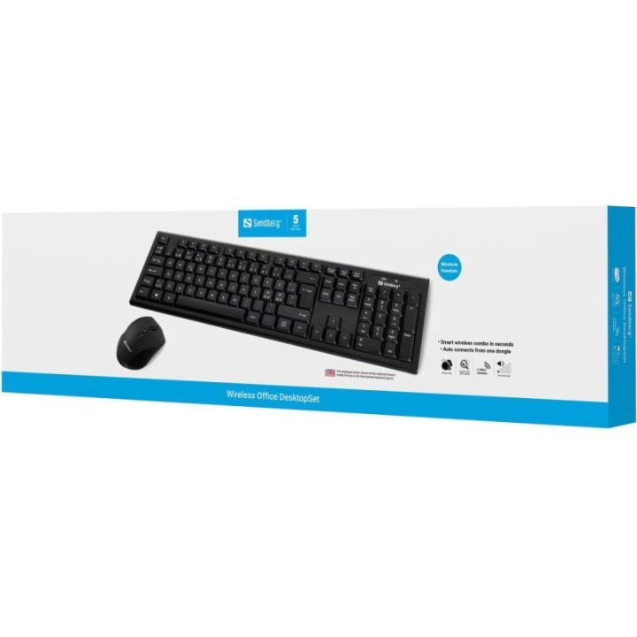 Sandberg Wireless Office DesktopSet INT belaidis klaviatūros ir pelės rinkinys