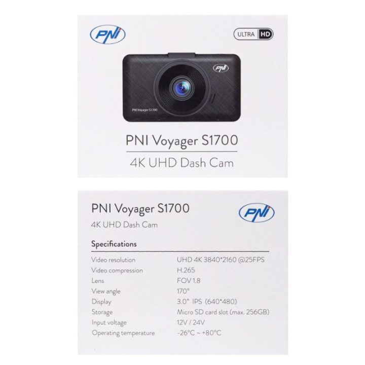 PNI Voyager S1700 4K UHD automobilinis vaizdo registratorius
