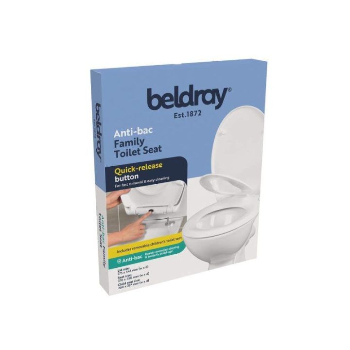 Beldray Anti-bac šeimos tualeto dangtis, baltas