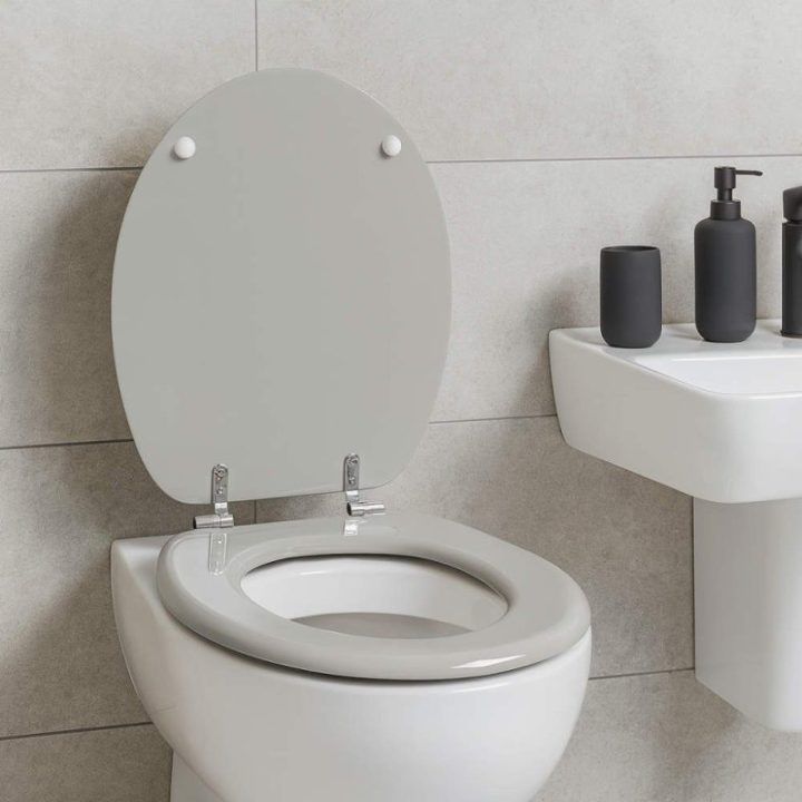 Beldray LA032355PGRY medinė klozeto sėdynė, balta