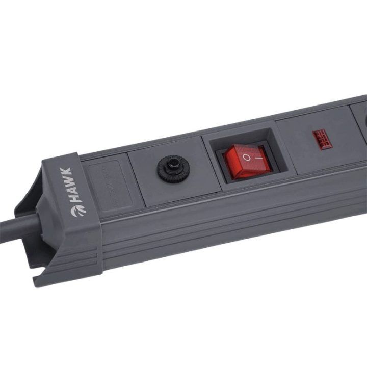 HAWK HWPS501GY viršįtampių apsauga su USB-C 20 W, 5 lizdai, 1,5 m