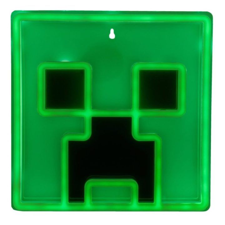 Paladone Minecraft Creeper prie sienos tvirtinamas LED neoninis šviestuvas, 25 cm