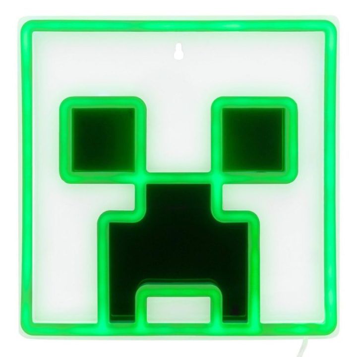 Paladone Minecraft Creeper prie sienos tvirtinamas LED neoninis šviestuvas, 25 cm