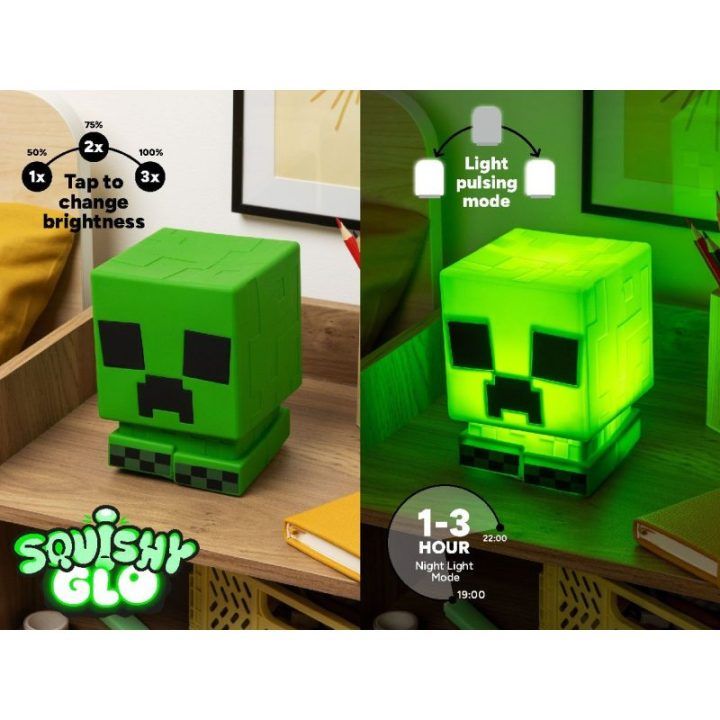 Paladone Minecraft Creeper SquishyGlo silikoninis įkraunamas šviestuvas