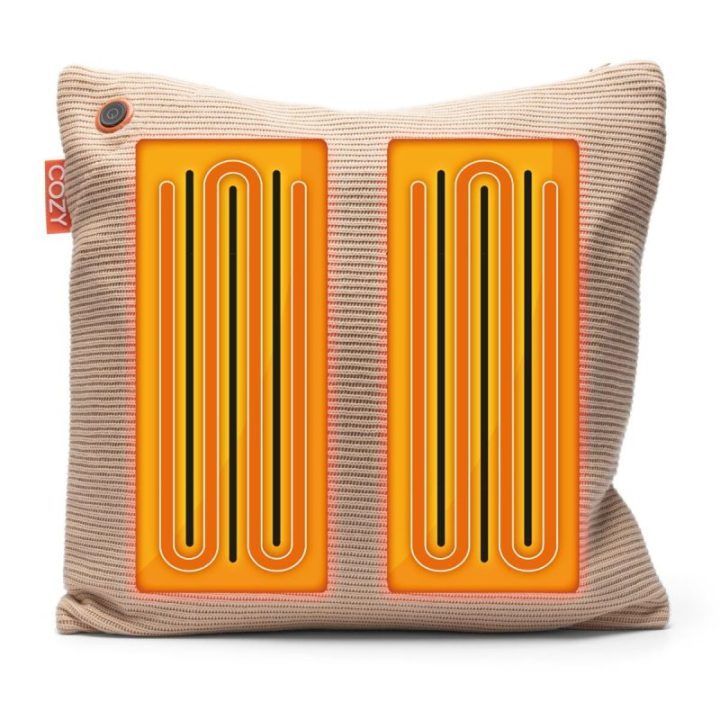 Bodi-Tek COZY Una pagalvėlė su mezginiu ir 10000 mAh išorine baterija, smėlio