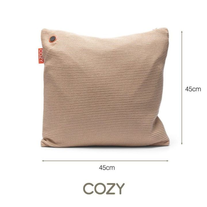 Bodi-Tek COZY Una pagalvėlė su mezginiu ir 10000 mAh išorine baterija, smėlio