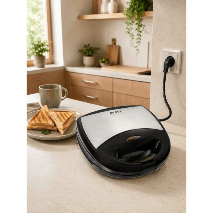 Brock SSM 2004 SS 3in1 sumuštinių, vaflių ir riešutėlių kepimo aparatas, 750 W, juodas / plieninis