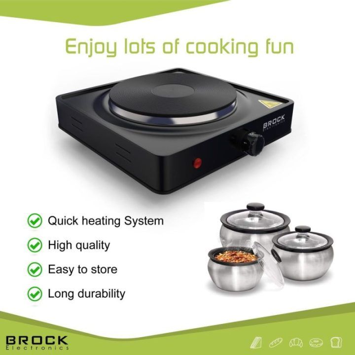 Brock EP 100 BK vienvietė elektrinė kaitlentė, juoda