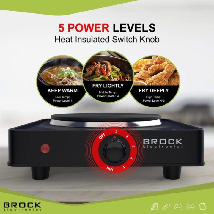 Brock EP 100 BK vienvietė elektrinė kaitlentė, juoda