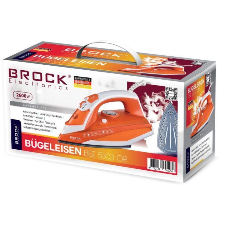Brock BSI 5503 OR garų lygintuvas, 2600 W, oranžinis