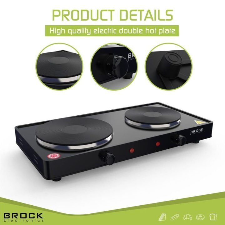 Brock EP 200 BK dviejų kaitviečių elektrinė kaitlentė, juoda