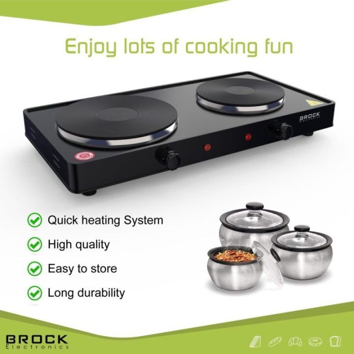 Brock EP 200 BK dviejų kaitviečių elektrinė kaitlentė, juoda