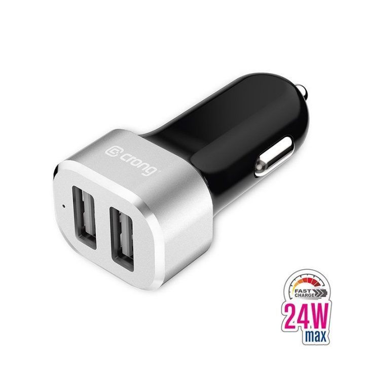 Automobilinis įkroviklis Crong Power 24W, 2×USB