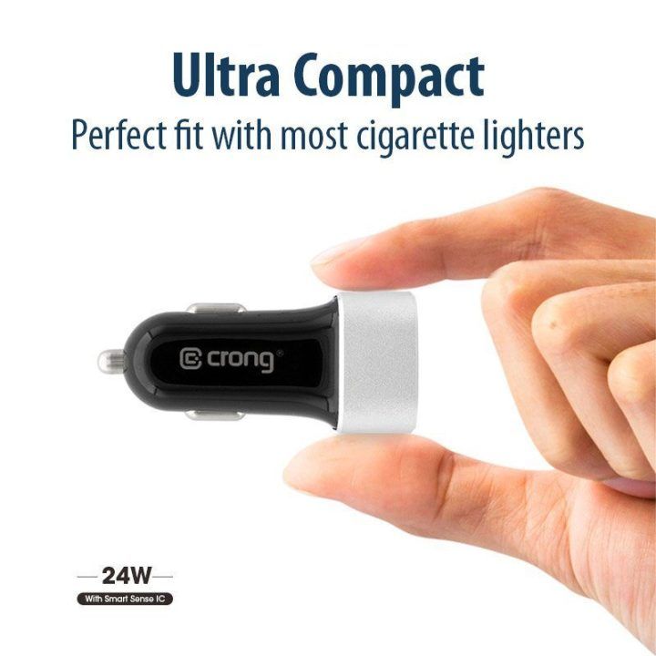 Automobilinis įkroviklis Crong Power 24W, 2×USB
