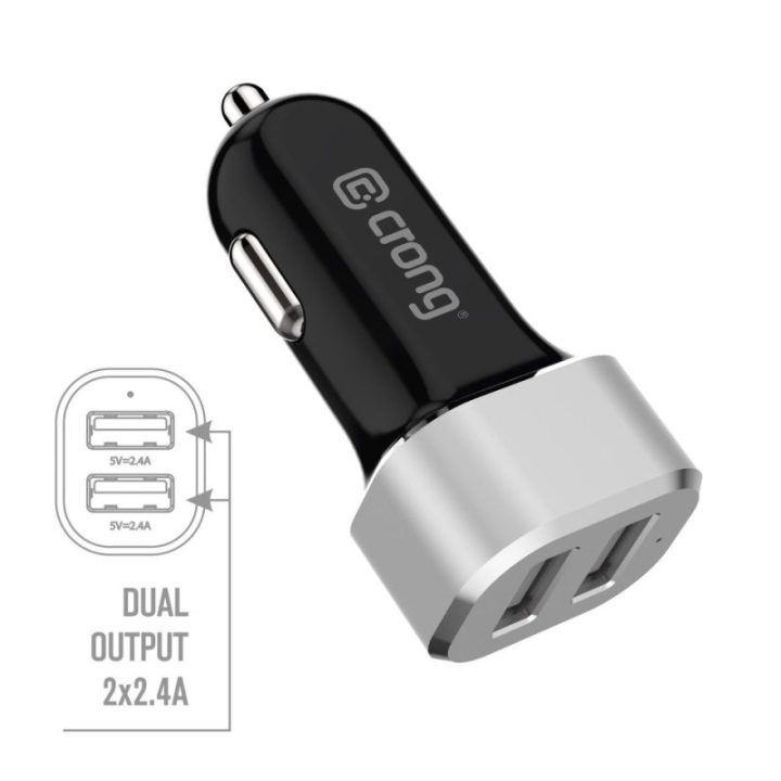 Automobilinis įkroviklis Crong Power 24W, 2×USB