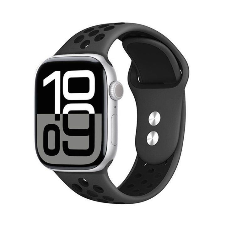Crong Duo Sport laikrodžio dirželis Apple Watch 38/40/41/42 mm, pilkas/juodas