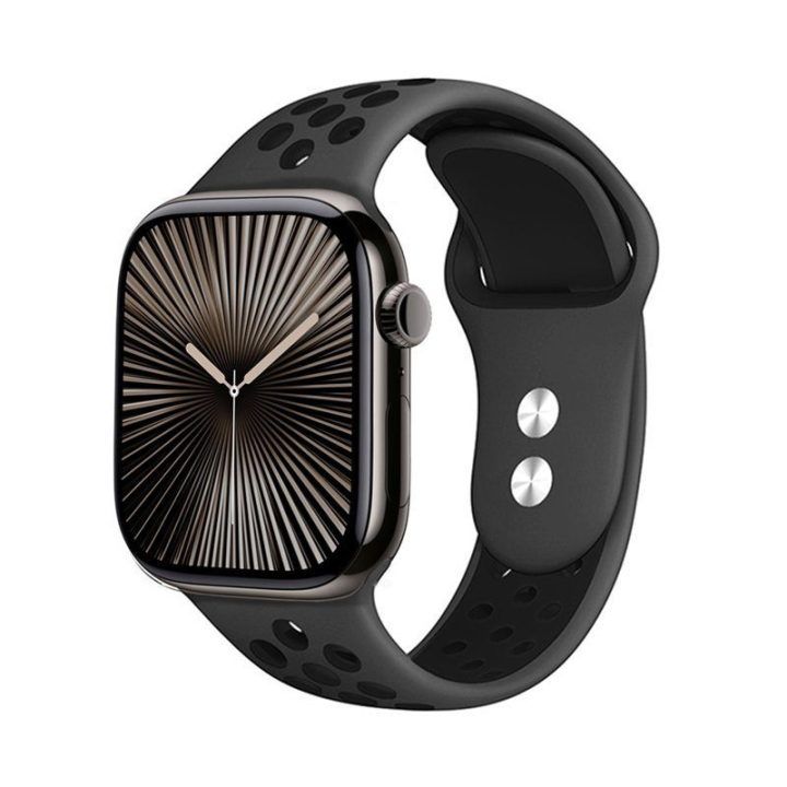 Crong Duo Sport laikrodžio dirželis Apple Watch 38/40/41/42 mm, pilkas/juodas