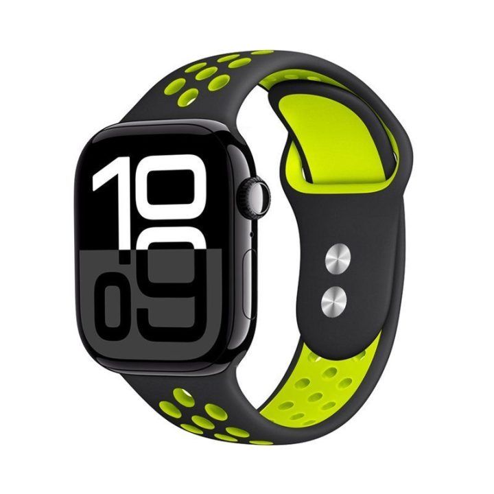 Apple Watch dirželis Crong Duo Sport, juoda/žalia