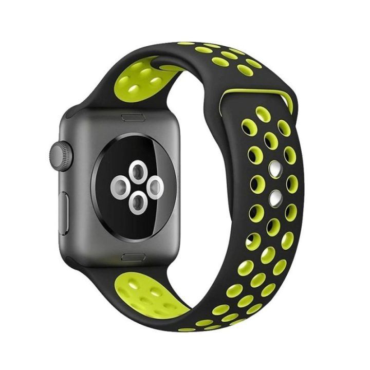 Apple Watch dirželis Crong Duo Sport, juoda/žalia