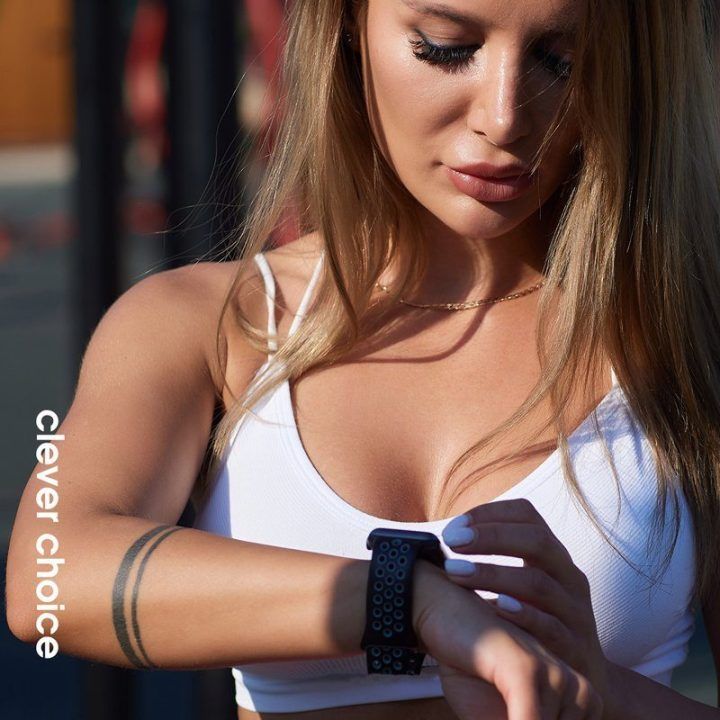 Apple Watch dirželis Crong Duo Sport, juoda/žalia