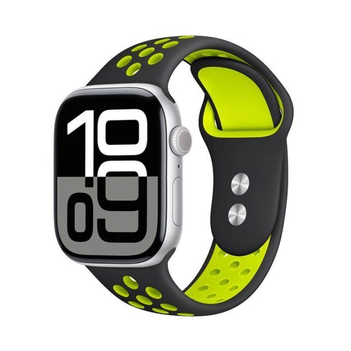 Apple Watch dirželis Crong Duo Sport, juoda/žalia