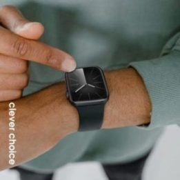 Apple Watch dirželis iš skysto silikono, juodas