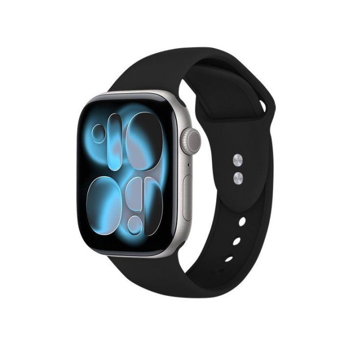 Apple Watch dirželis iš skysto silikono, juodas