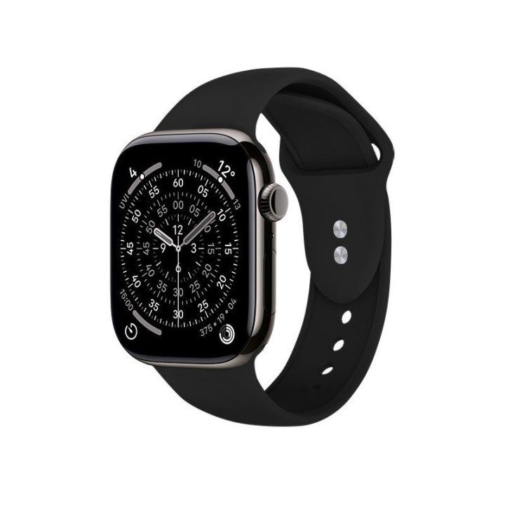 Apple Watch dirželis iš skysto silikono, juodas