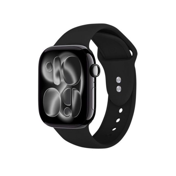 Apple Watch dirželis iš skysto silikono, juodas