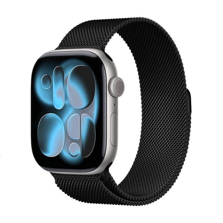 Nerūdijančio plieno dirželis Apple Watch 38/40/41/42 mm, juodas