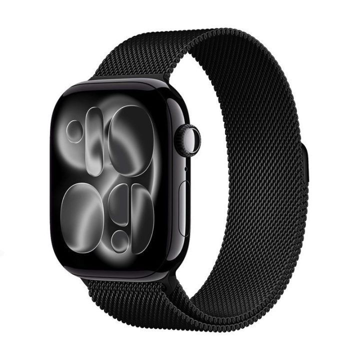 Nerūdijančio plieno dirželis Apple Watch 38/40/41/42 mm, juodas