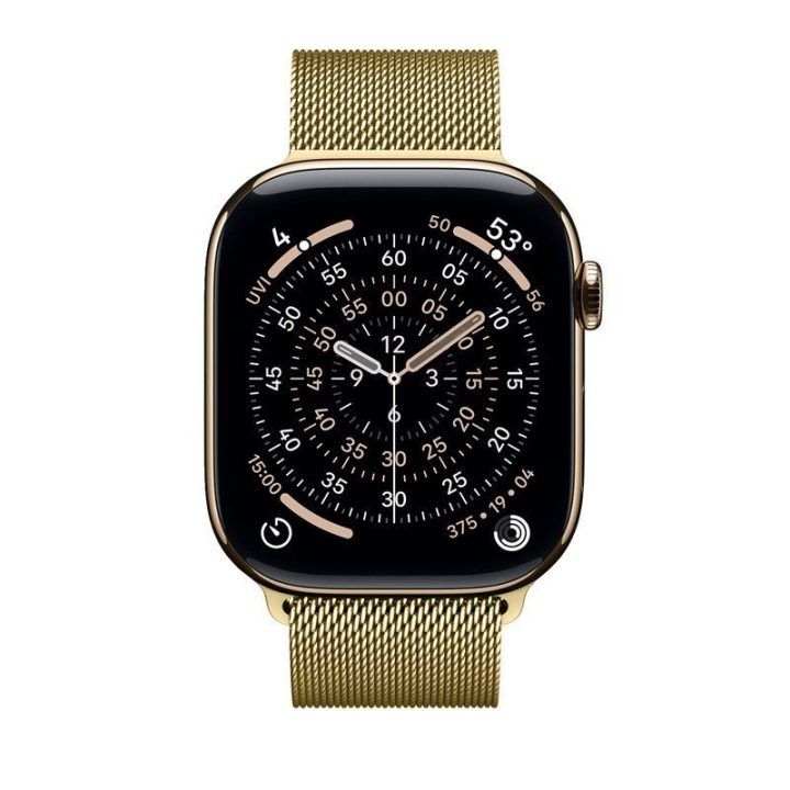 Apple Watch dirželis iš nerūdijančio plieno, auksinis, Crong Milano Steel
