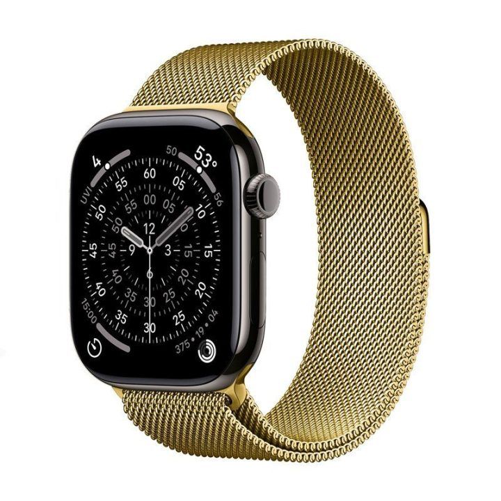 Apple Watch dirželis iš nerūdijančio plieno, auksinis, Crong Milano Steel