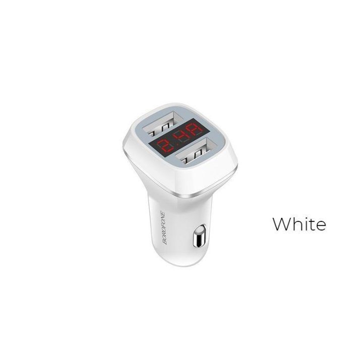 Automobilinis įkroviklis Borofone, 12 W, baltas