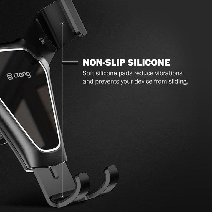 Automobilinis laikiklis Crong Gravity Auto-Clip, juodas