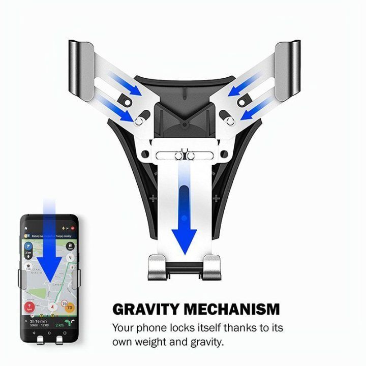 Automobilinis laikiklis Crong Gravity Auto-Clip, juodas