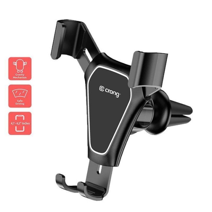 Automobilinis laikiklis Crong Gravity Auto-Clip, juodas
