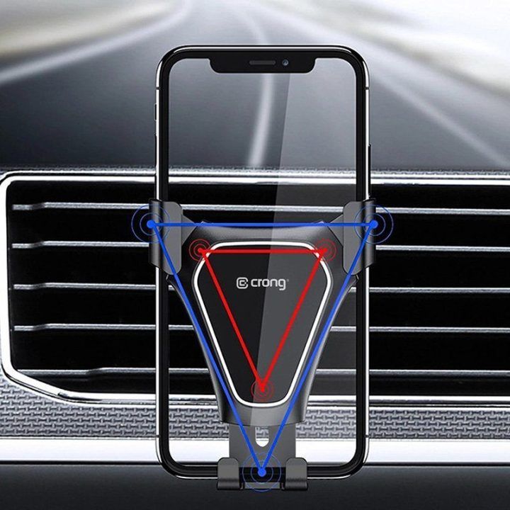 Automobilinis laikiklis Crong Gravity Auto-Clip, juodas