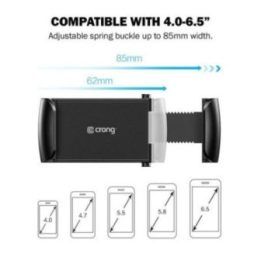 Automobilinis telefono laikiklis Crong juodas 4–6,5"