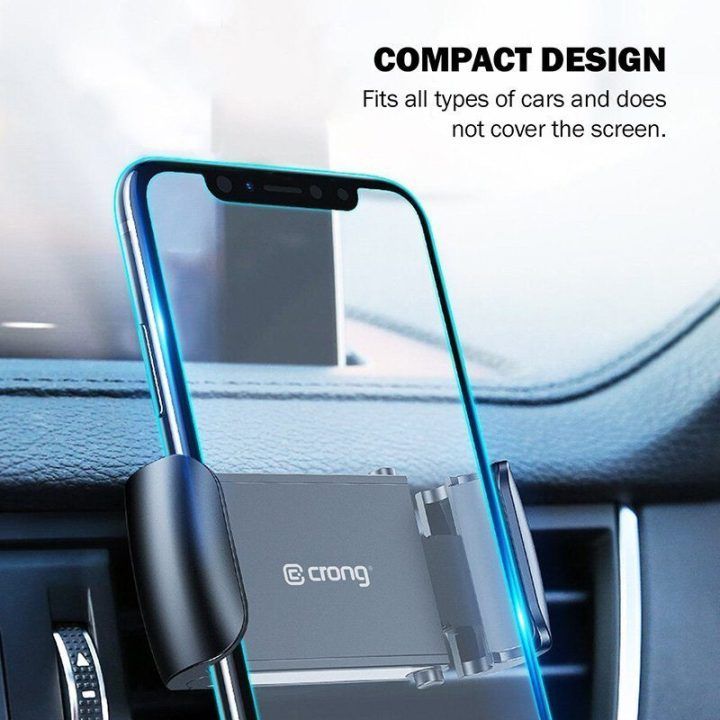 Automobilinis telefono laikiklis Crong juodas 4–6,5"