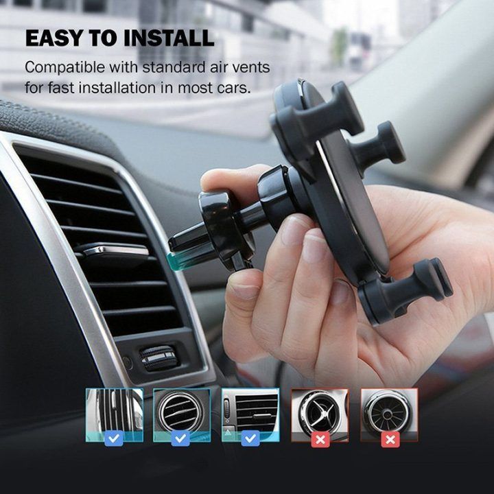 Automobilinis laikiklis Crong Gravity Auto-Lock, juodas