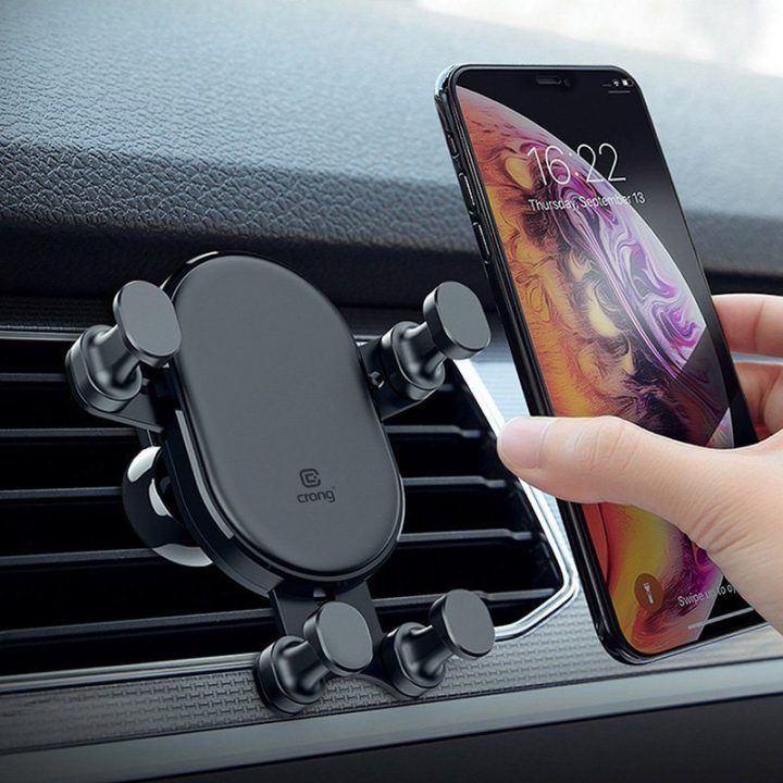Automobilinis laikiklis Crong Gravity Auto-Lock, juodas