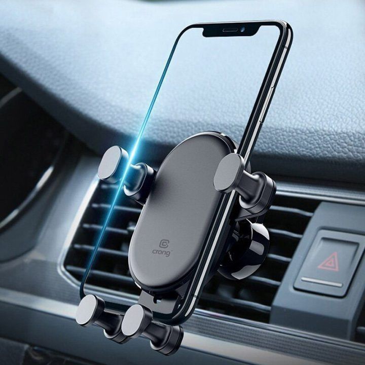 Automobilinis laikiklis Crong Gravity Auto-Lock, juodas