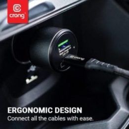 Crong automobilinis įkroviklis USB-C PD 45W, juodas