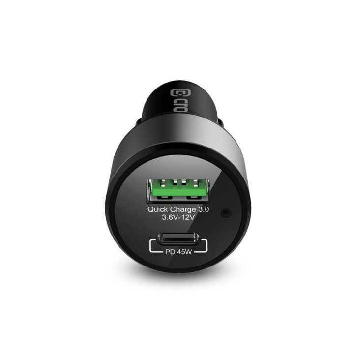 Crong automobilinis įkroviklis USB-C PD 45W, juodas