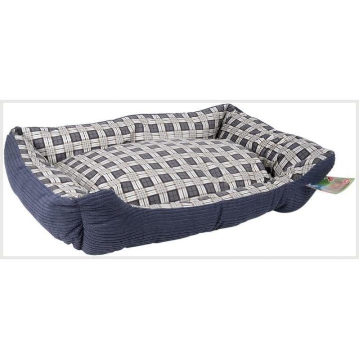 Minkšta šuns sofa L, 75 × 58 × 19 cm, tamsiai mėlyna