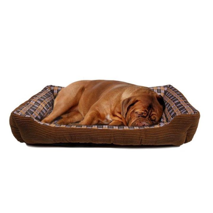 Minkšta šuns sofa XL, ruda, 90 × 70 × 20 cm